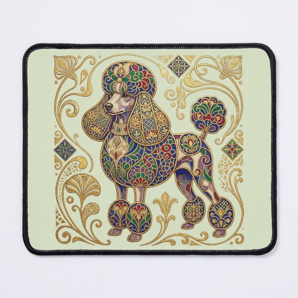 Item preview, The Gilded Secessionist Poodle: Art Nouveau Cloisonné Animal Print designed and sold by FreiherrPK.