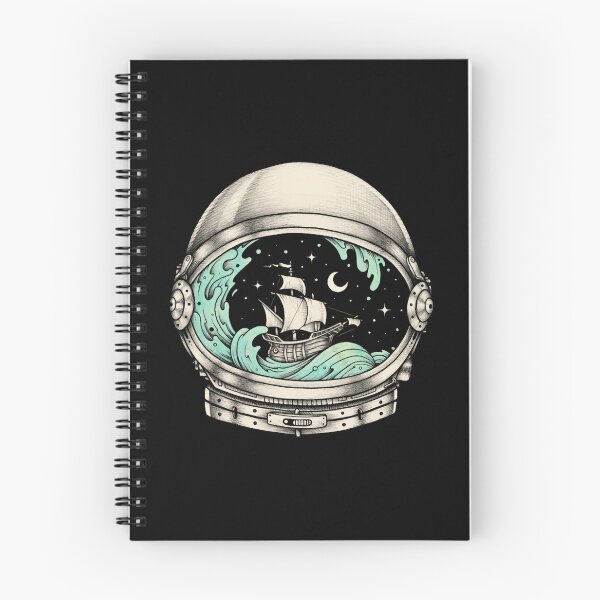 Item preview, Dreamy Astronaut Helmet Ocean Wave Sailing Ship Art designed and sold by MustafaScharf.
