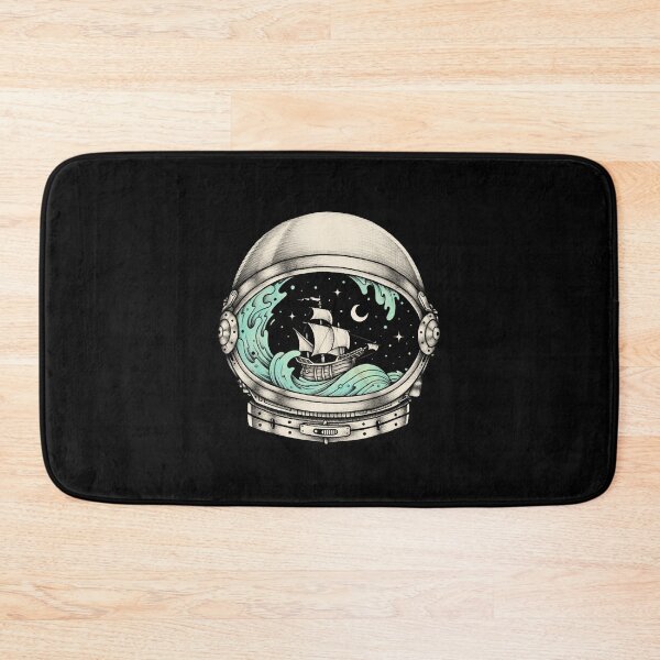 Item preview, Dreamy Astronaut Helmet Ocean Wave Sailing Ship Art designed and sold by MustafaScharf.