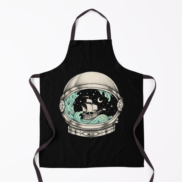 Item preview, Dreamy Astronaut Helmet Ocean Wave Sailing Ship Art designed and sold by MustafaScharf.