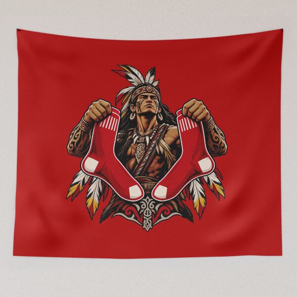 Item preview, Warrior Holding Red Socks – Tribal Warrior Art designed and sold by KingOfTheDay.