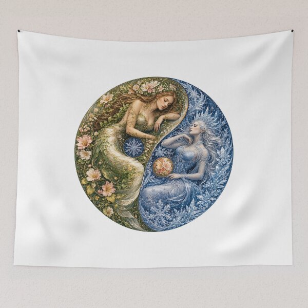 Item preview, Spring Maiden and Winter Queen Yin Yang designed and sold by FyreHorse Designs.