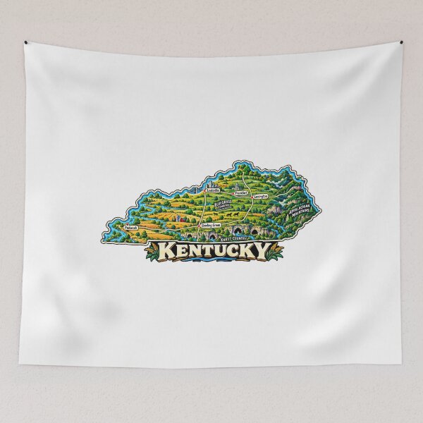 Item preview, Hand Drawn Kentucky Travel Souvenir Landmark Gift designed and sold by MichaeIRellov.