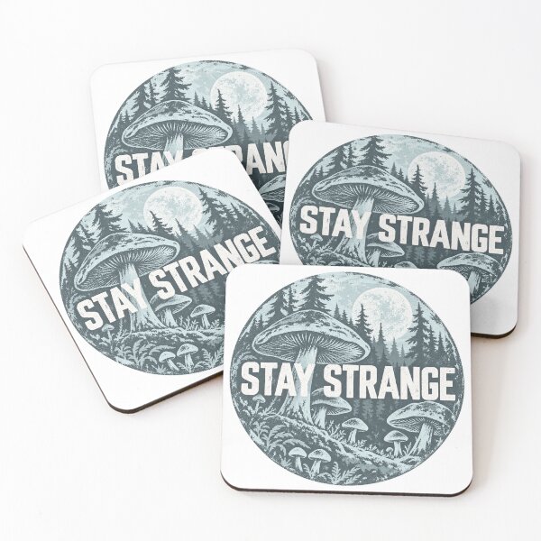 Item preview, Stay Strange Forest Mushrooms Full Moon Mystical Forest Vintage designed and sold by LongIslandDesgn.