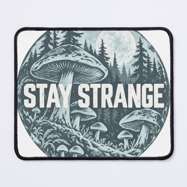 Item preview, Stay Strange Forest Mushrooms Full Moon Mystical Forest Vintage designed and sold by LongIslandDesgn.