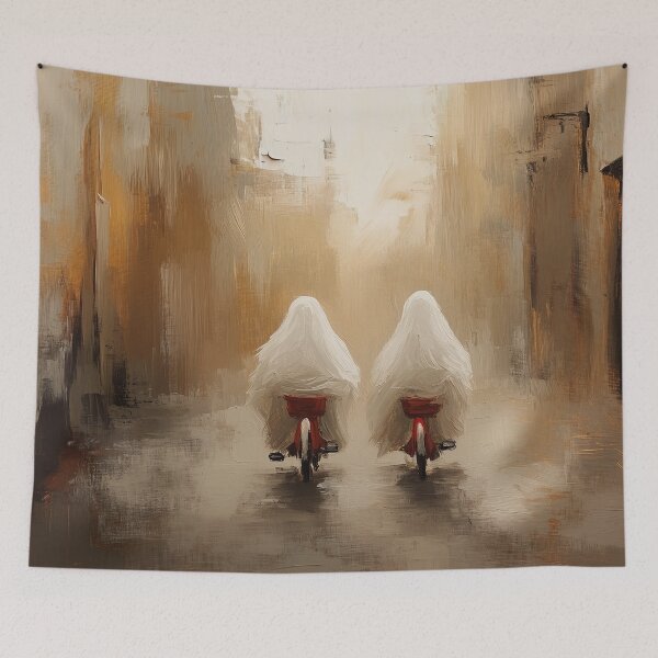 Item preview, Ghosts Riding Red Bicycles Abstract Painting designed and sold by NatureSight.