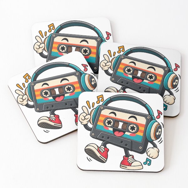 Item preview, Dancing retro cassette with headphones, 80s 90s music designed and sold by LongIslandDesgn.