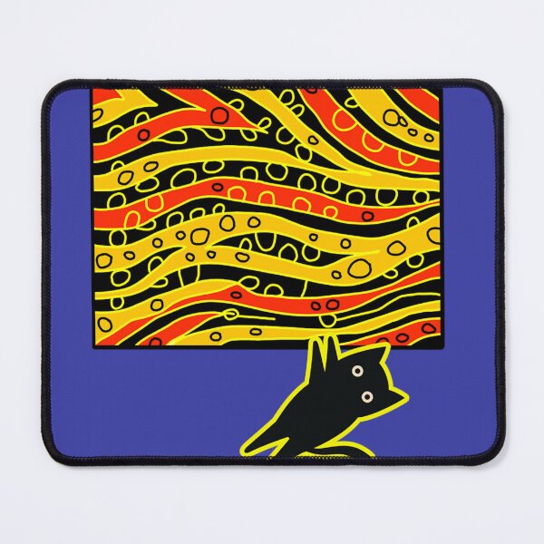 Item preview, Shadow Cat Clinging To Yellow Pattern Frame designed and sold by CatframeUS.
