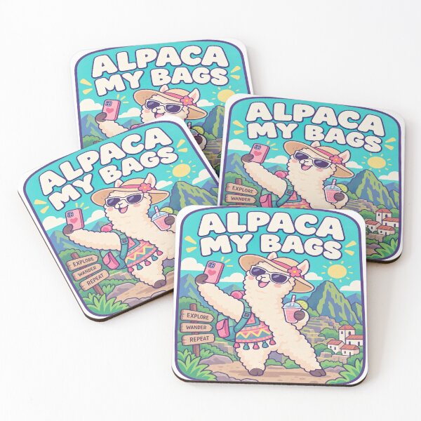Item preview, Alpaca My Bags Funny Travel Alpaca Holiday Selfie designed and sold by LongIslandDesgn.