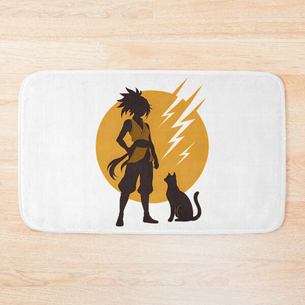 Item preview, Female Ninja Silhouette Standing Beside Black Cat Under Yellow Moon designed and sold by kaleen-anicolas.
