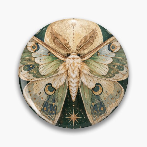 Item preview, Celestial Luna Moth, Vintage Moon And Stars Botanical Art designed and sold by TinyBirdyDesigns.