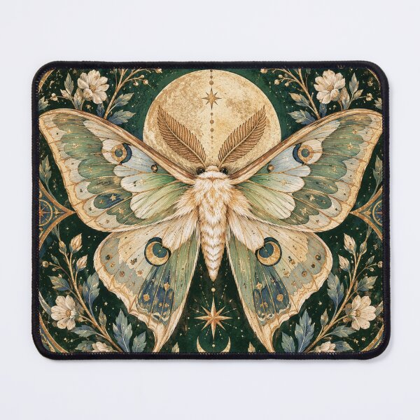 Item preview, Celestial Luna Moth, Vintage Moon And Stars Botanical Art designed and sold by TinyBirdyDesigns.