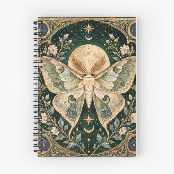 Item preview, Celestial Luna Moth, Vintage Moon And Stars Botanical Art designed and sold by TinyBirdyDesigns.
