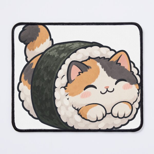 Item preview, Cute Kawaii Sushi Cat in a Maki Rice Coat designed and sold by LongIslandDesgn.