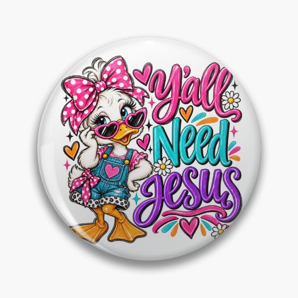 Item preview, Y’all Need Jesus Cute Christian Duck designed and sold by EidosEmporiium.