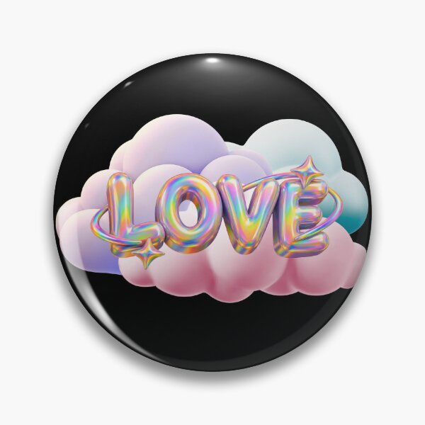 Item preview, 3D Holographic Love Word on Pastel Clouds designed and sold by Rynasvz.