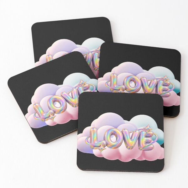 Item preview, 3D Holographic Love Word on Pastel Clouds designed and sold by Rynasvz.