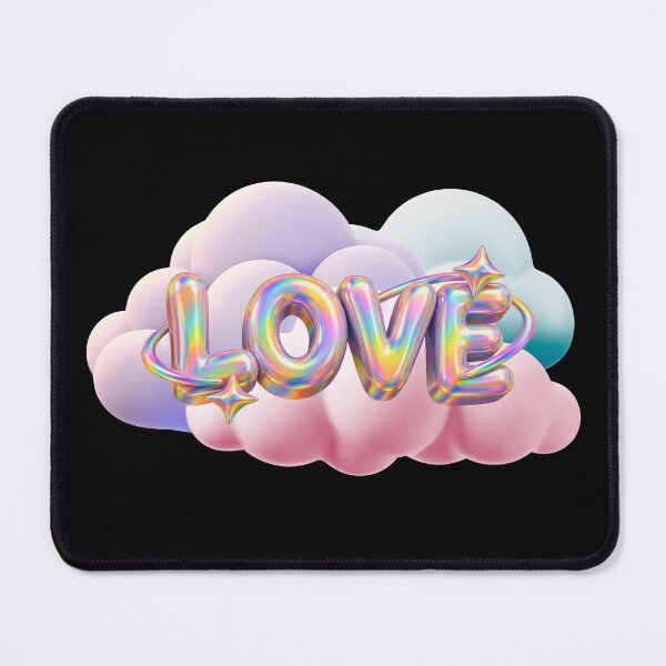 Item preview, 3D Holographic Love Word on Pastel Clouds designed and sold by Rynasvz.
