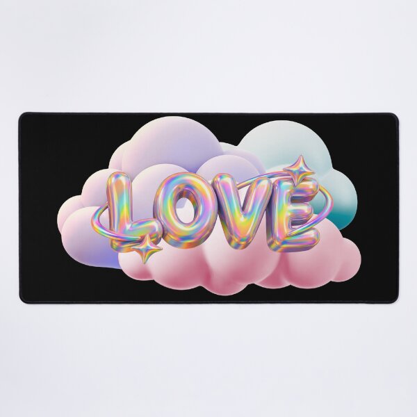 Item preview, 3D Holographic Love Word on Pastel Clouds designed and sold by Rynasvz.