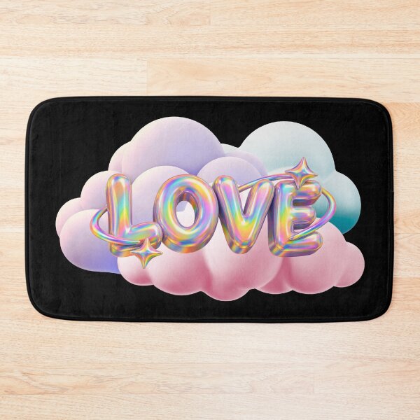 Item preview, 3D Holographic Love Word on Pastel Clouds designed and sold by Rynasvz.