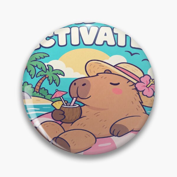 Item preview, Island Mode Activated Relaxed Capybara Summer designed and sold by LongIslandDesgn.