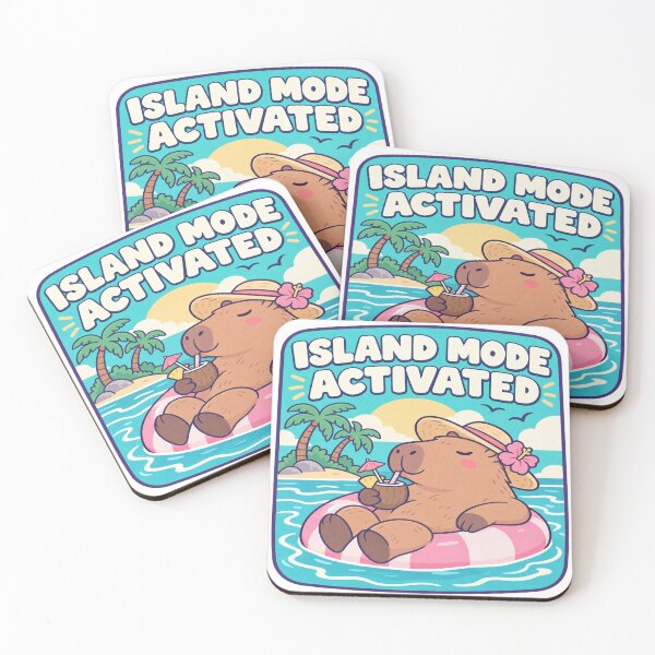 Item preview, Island Mode Activated Relaxed Capybara Summer designed and sold by LongIslandDesgn.
