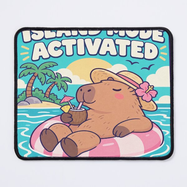 Item preview, Island Mode Activated Relaxed Capybara Summer designed and sold by LongIslandDesgn.