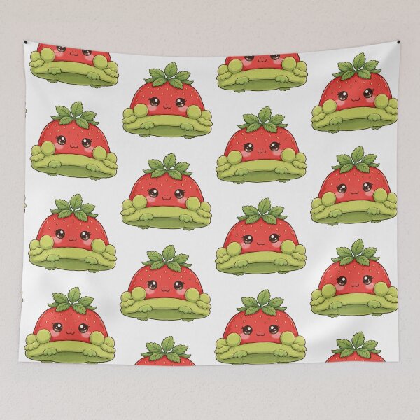 Item preview, Green and red cute strawberry hat designed and sold by priyankajustine.