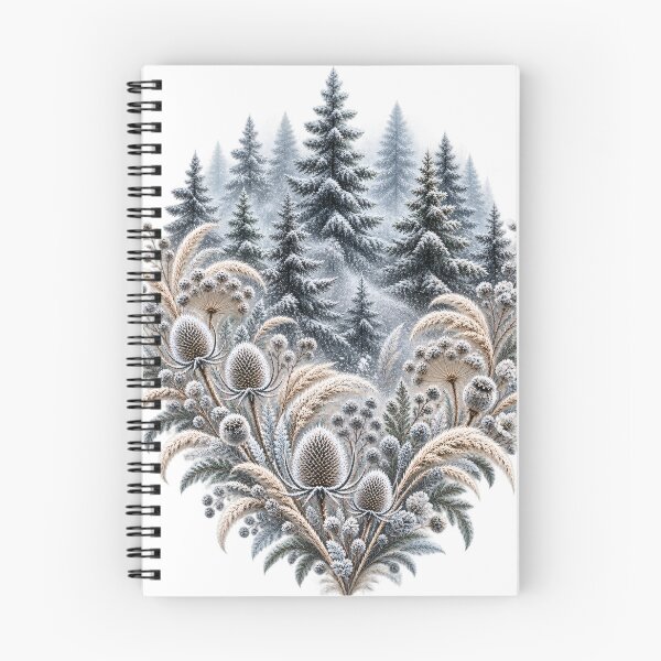 Item preview, Snowy Winter Forest with Frosted Thistles designed and sold by NiSchi LaVida.