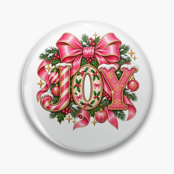 Item preview, Pink Christmas Joy Bow Holiday Art designed and sold by EidosEmporiium.