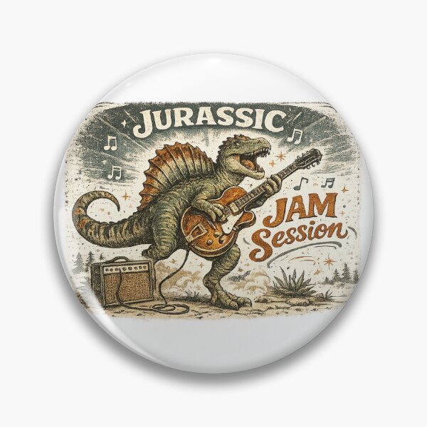 Item preview, Jurassic Jam Session Funny Dinosaur Guitar Retro Music Lover Art Design designed and sold by inkoutninja.