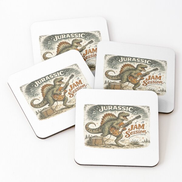 Item preview, Jurassic Jam Session Funny Dinosaur Guitar Retro Music Lover Art Design designed and sold by inkoutninja.