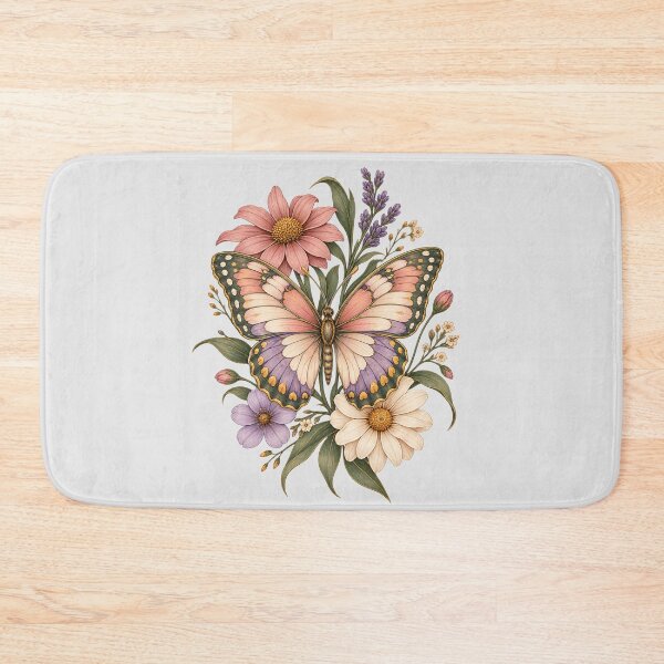 Item preview, Vintage Botanical Butterfly and Floral Illustration designed and sold by SeJaa.
