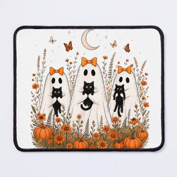 Item preview, Halloween Spooky Boo Ghost Black Cat Lover Girls Women Squad T-Shirt designed and sold by Dreamers333.