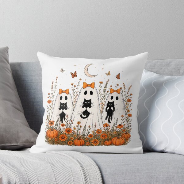 Item preview, Halloween Spooky Boo Ghost Black Cat Lover Girls Women Squad T-Shirt designed and sold by Dreamers333.