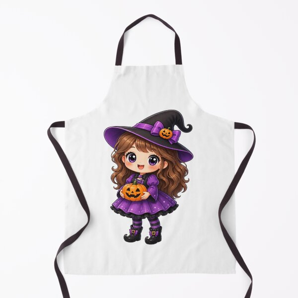 Item preview, Cute Halloween Witch with Pumpkin | Kawaii Spooky Witch Girl designed and sold by Pixanova.