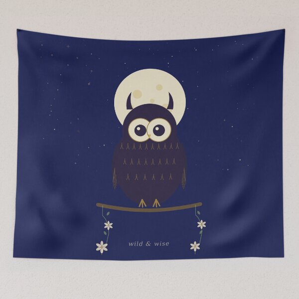 Item preview, Wild & Wise Owl Under Full Moon Celestial Night T-Shirt designed and sold by ZoomTaDesign.