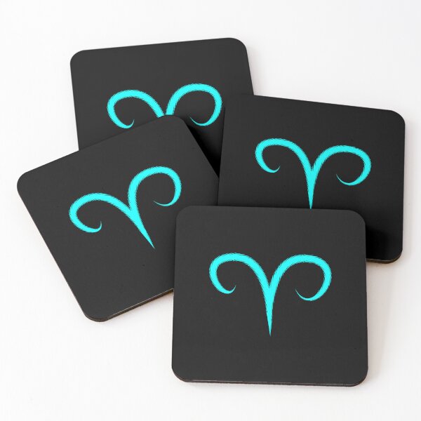Item preview, Cyan Aries Ram Zodiac Symbol Design designed and sold by pattern-archive.