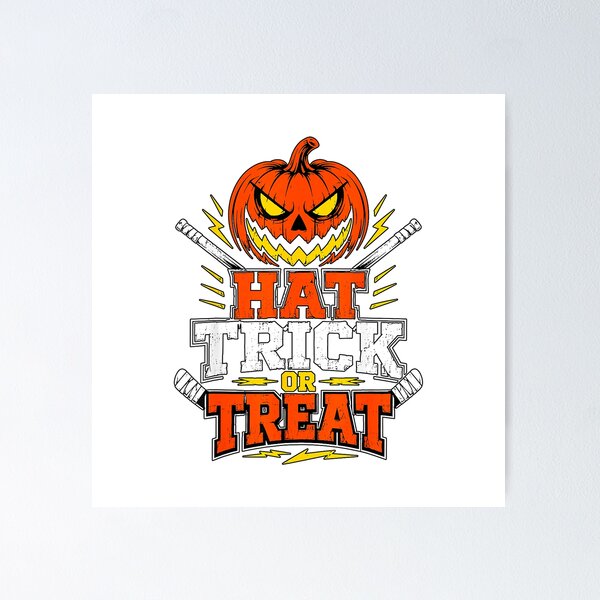 Item preview, Hat Trick or Treat Hockey Halloween Graphic T-Shirt designed and sold by TheStephenBolin.