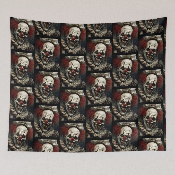 Item preview, Creepy Slasher Clown Horror Movie Portrait designed and sold by VeraHTucker.