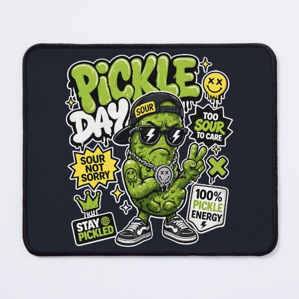 Item preview, Cool Y2K Streetwear Sour Pickle Pickle Day designed and sold by CloudyCatArt.