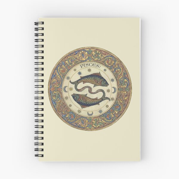 Item preview, Medieval Zodiac Pisces Art Print: Romanesque Illuminated Manuscript Astrology Roundel designed and sold by FreiherrPK.