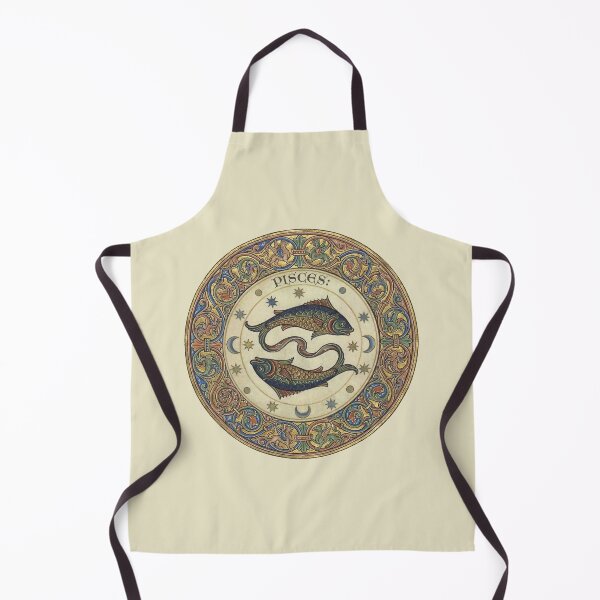 Item preview, Medieval Zodiac Pisces Art Print: Romanesque Illuminated Manuscript Astrology Roundel designed and sold by FreiherrPK.