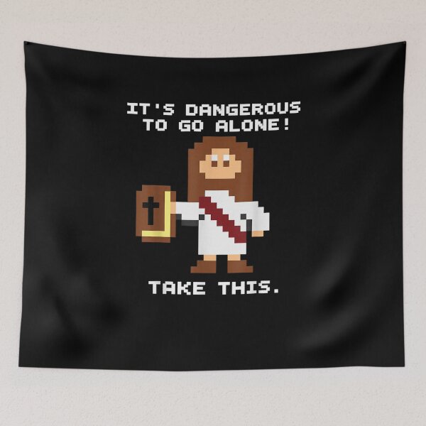 Item preview, It's Dangerous to Go Alone Take This Bible Christian Gamer  designed and sold by marlo-quade.