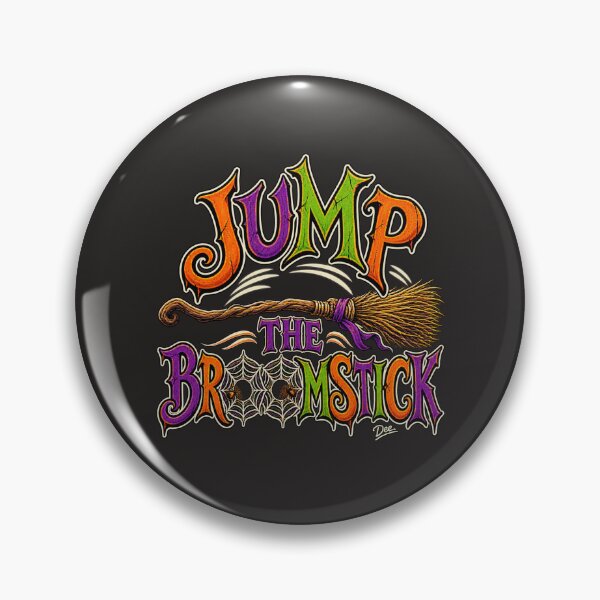 Item preview, Jump the Broomstick Halloween T-Shirt – Spooky Witch Broom & Spiderweb Design designed and sold by Island Pace Design.