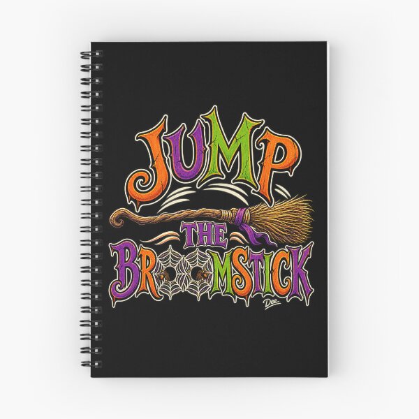 Item preview, Jump the Broomstick Halloween T-Shirt – Spooky Witch Broom & Spiderweb Design designed and sold by Island Pace Design.