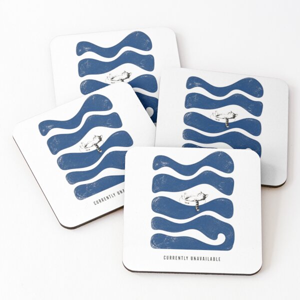 Item preview, Relaxed Cat Floating on Abstract Blue Waves designed and sold by WATEKE.