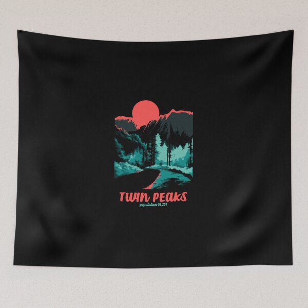 Item preview, Retro Mountain Landscape Red Sun Forest Graphic designed and sold by ElleryFriendd.