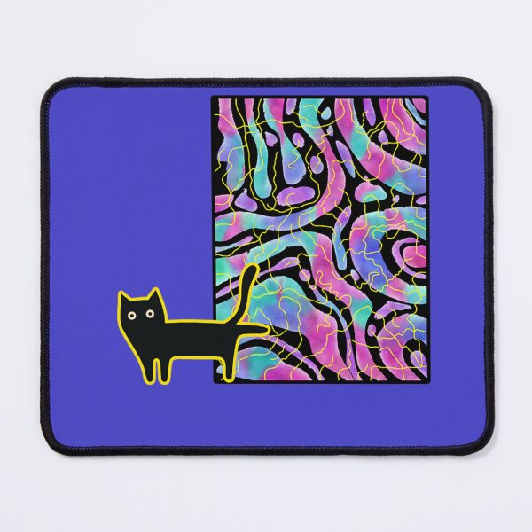 Item preview, Black Cat Walking Past Pastel Fluid Frame designed and sold by CatframeUS.