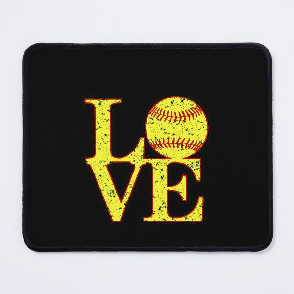 Item preview, Distressed Yellow Softball Love Typography Sports Graphic designed and sold by ElleryFriendd.